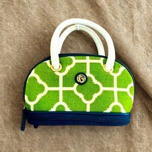 Spartina 449 Green and Cream Cosmetic Bag